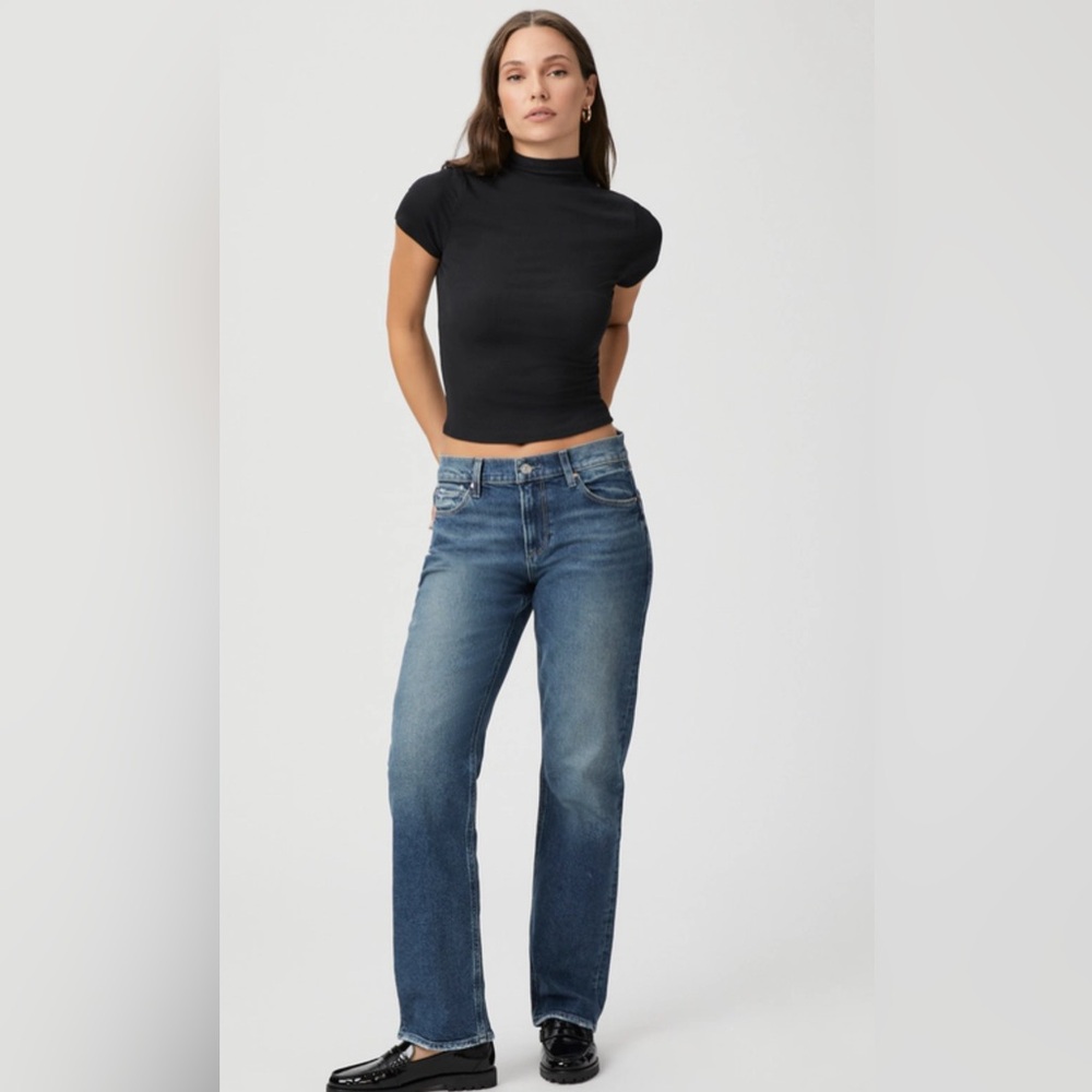 PAIGE Blue Straight Leg Jeans Alexis covered